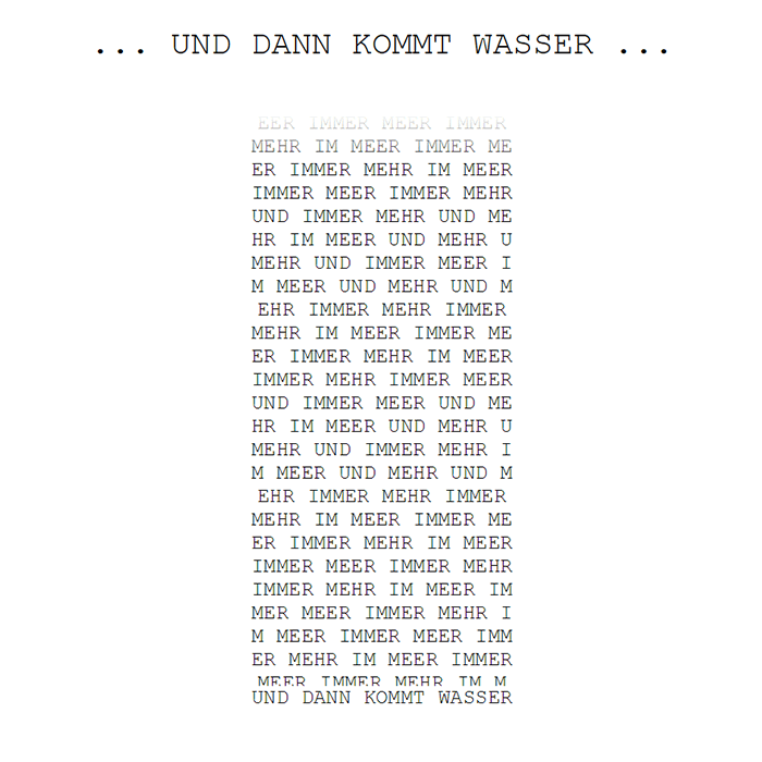 Screenshot of the Und dann kommt Wasser typography experiment